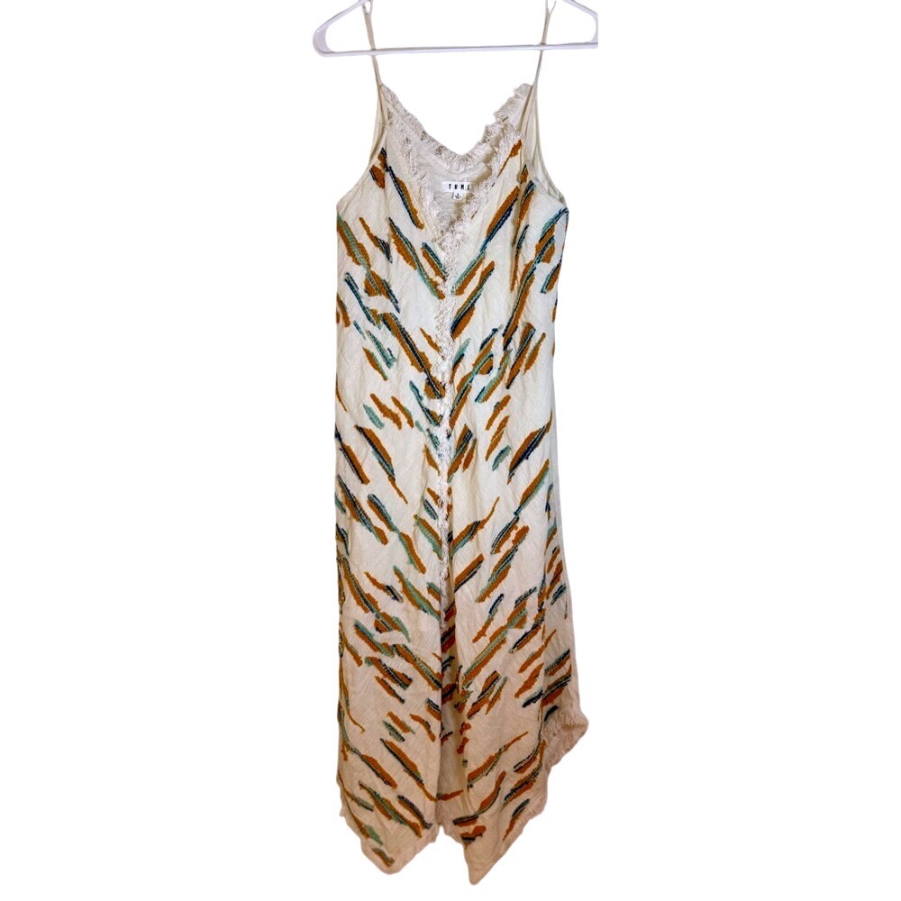 THML Cream‎ Handkerchief Frin Tank Dress Size S